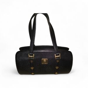 MCM Black Leather Shoulder Bag